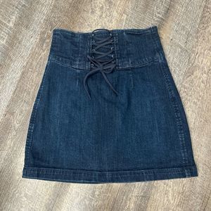 Express denim mini lace up skirt size 2